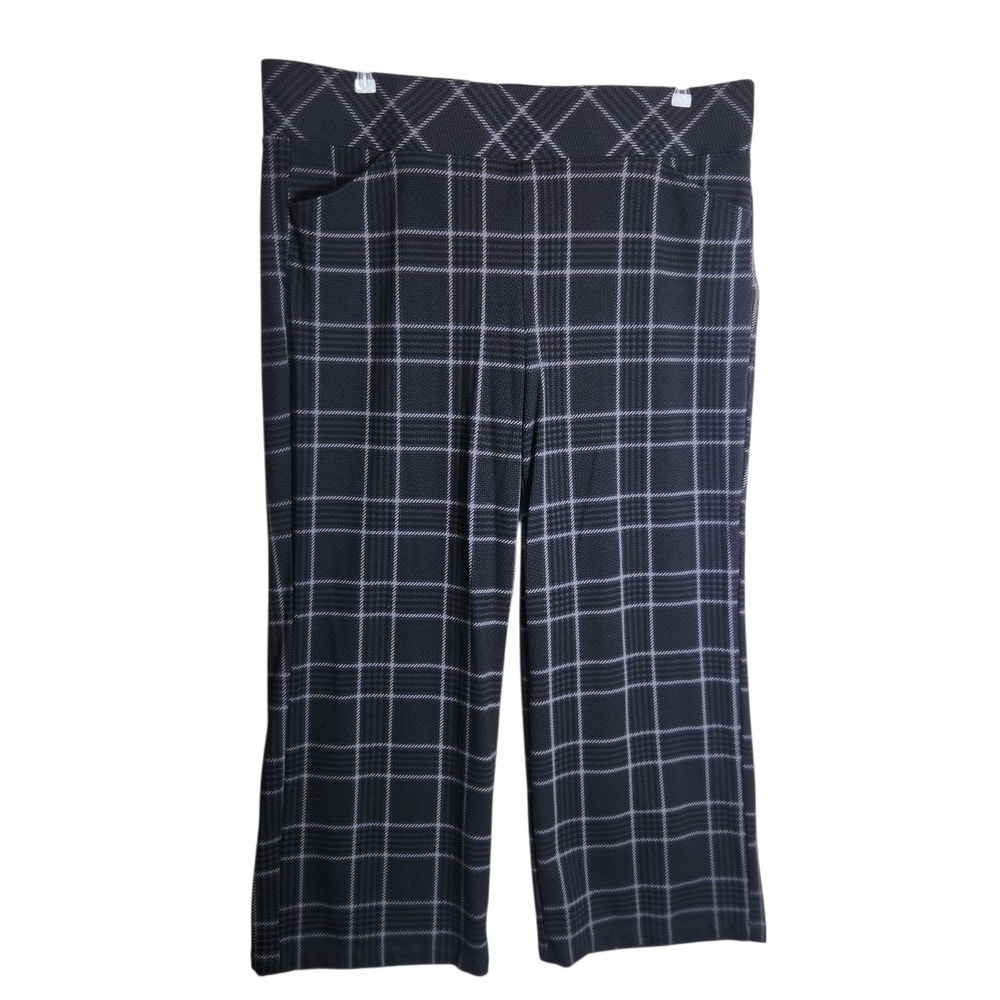Torrid Studio Pull-On Pocket Pixie Wide Leg Plaid Pants Black Grey Plus Size 3T